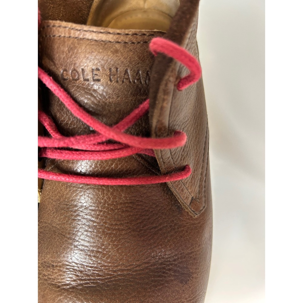 Cole Haan Kennedy Chukka Aesthetic Boots Brown Leather Red Laces Mens 8 M Used - Picture 4 of 13